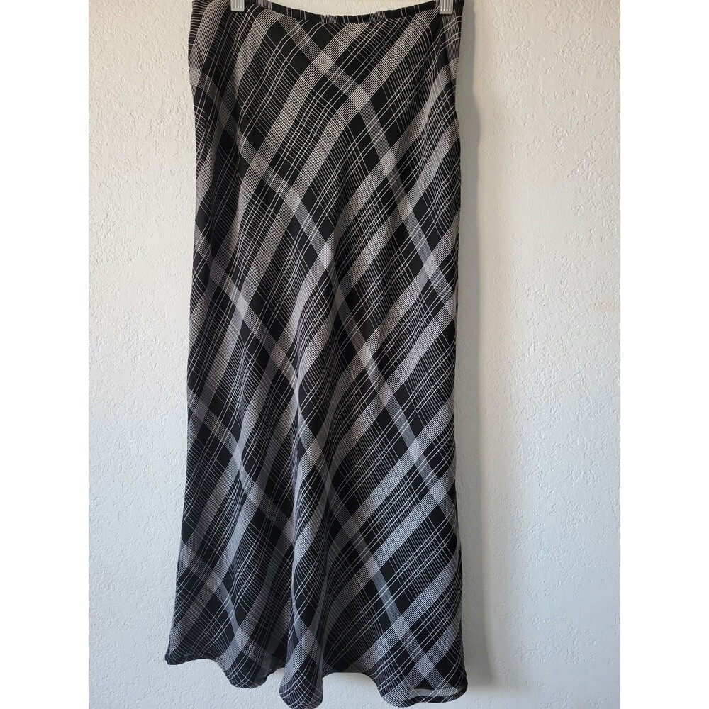 Liz Claiborne Vintage Womens  Maxi  Skirt Size 6  Plaid A-Line Lined Rayon